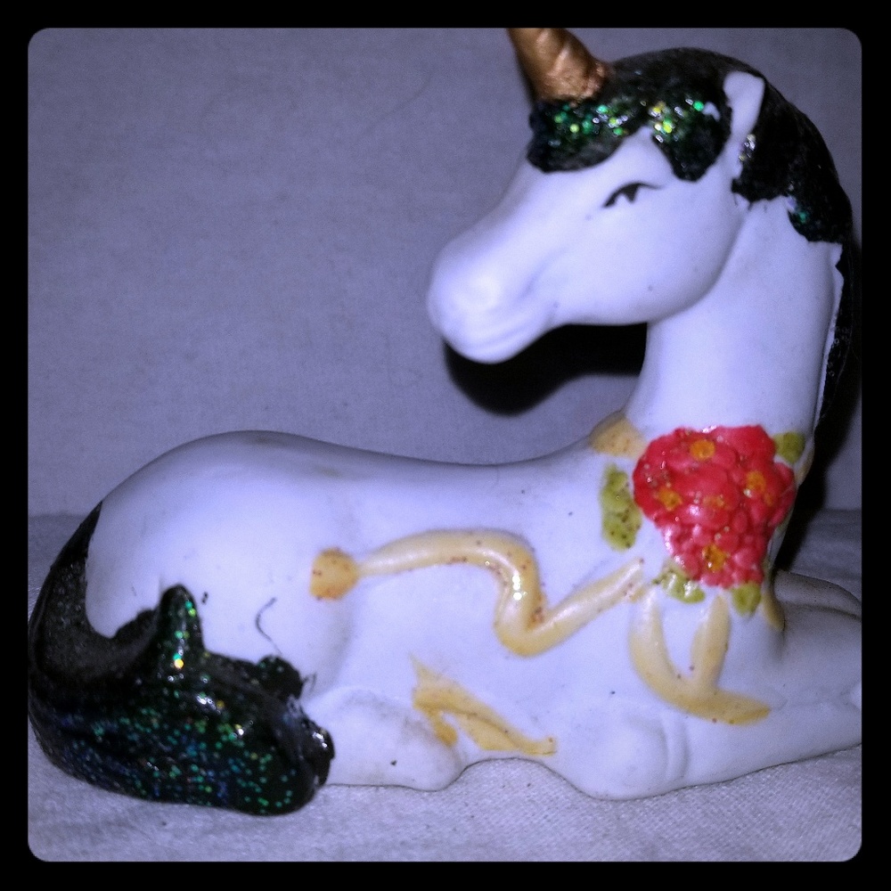Unicorn ceramic figurine